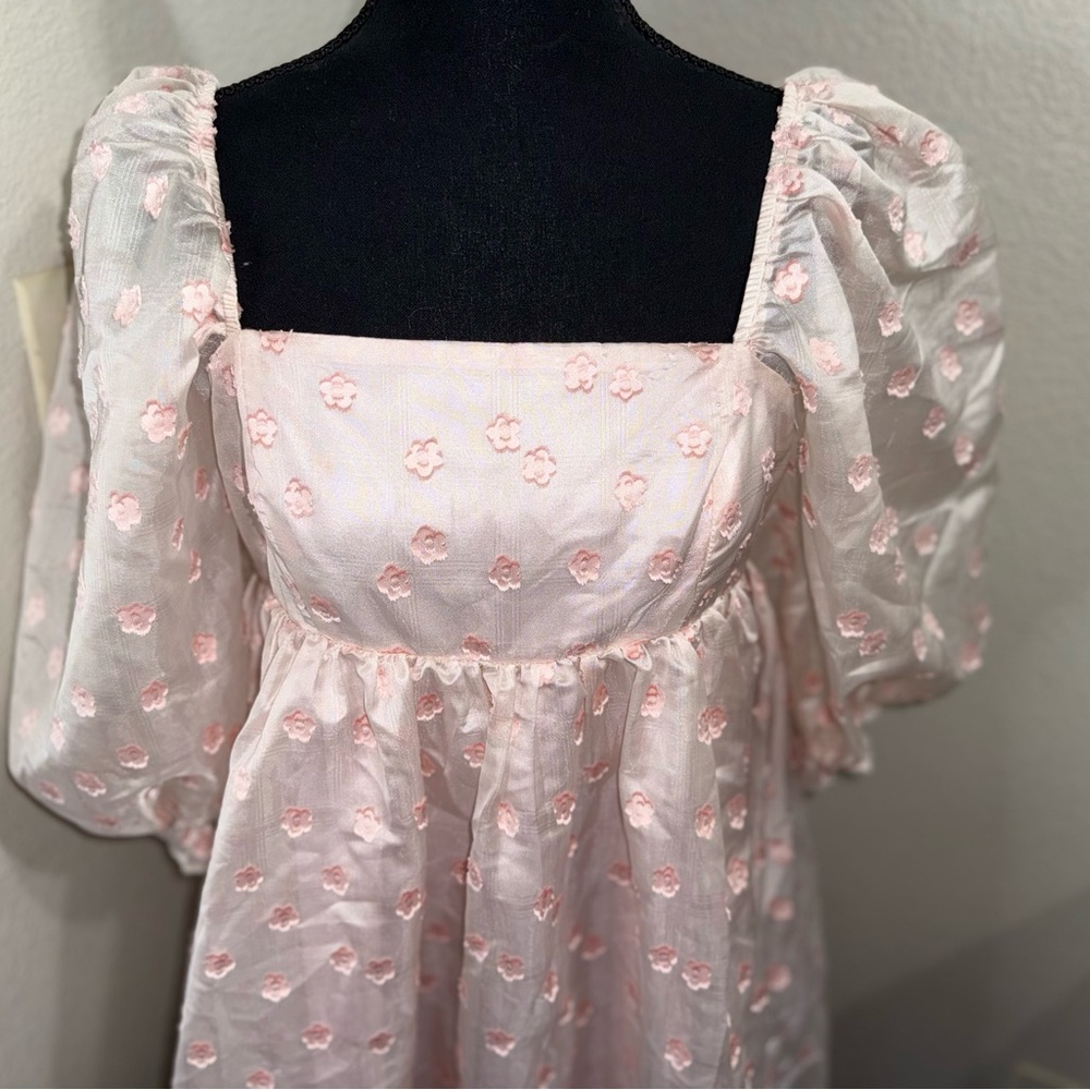 Storia Cottagecore Floral Puff‎ Sleeve Babydoll Dress- Size Medium - Picture 4 of 10